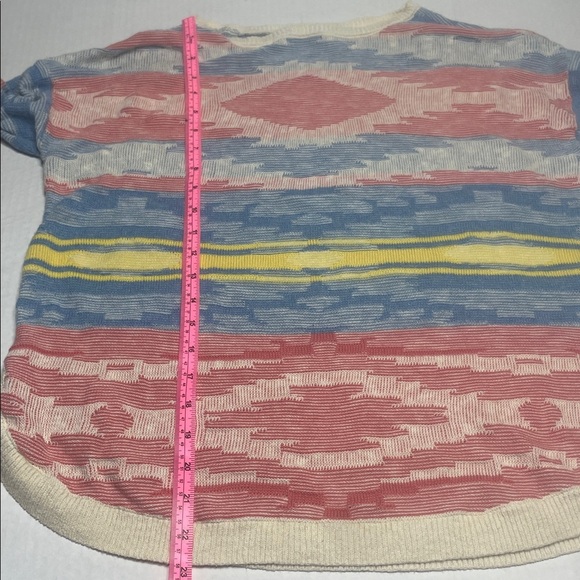 Chapss women v neck sweater Grey Blue tipped acents cotton blend size L - Picture 8 of 9